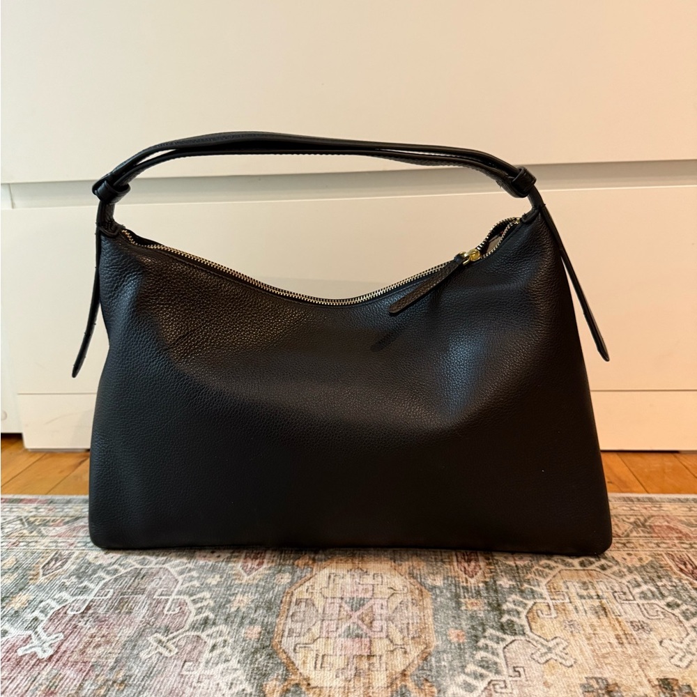 Vera Bradley Collection Roxbury Crescent adjustable Shoulder Bag black leather